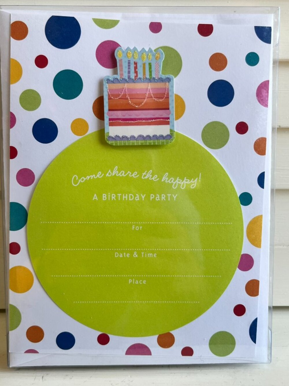 Box of 8 Vintage Hallmark Birthday Party Invitations Cake dots - printer